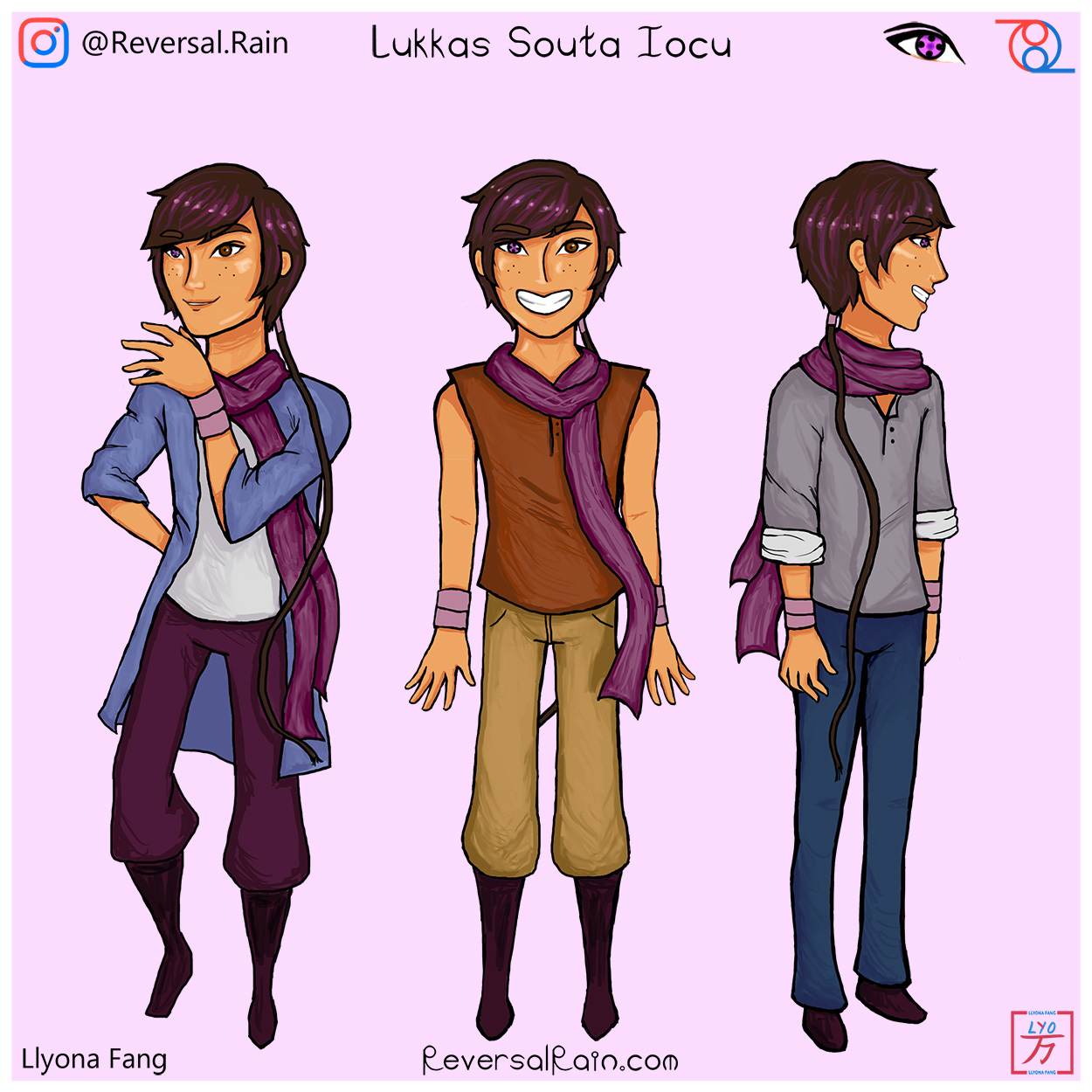 <p><h4>💜☁️ Lukkas Souta Iocu ☁️💜</h4></p>
            <p>A musician, archer, and wannabe entertainer!</p>
            <p>🎶 Instrument: Flute</p>
              <p>The son of the village doctor isn't interested in following his father's steps, but loves to make the world a happier place with his
                frivolous entertainment! You might find him acting out a funny story while he grabs a drink at The Queen Been, or singing along to
                the faded tunes of some old record player. The call of his flute seems to speak to the birds in the sky, seemingly calming the wind
                for just a moment. While he may be an adventurous hunter when he climbs atop a lofty branch and patiently aims his arrow at quarry,
                he dares not to venture below the understory. In fact, he hates the thought of getting caught for breaking a rule. You could say he
                might just get a little ticked when peer pressure breaks his goody-two-shoes aura.<p><p>
                <p>» <i>Click to exit description!</i> «</p>
              </p>
              