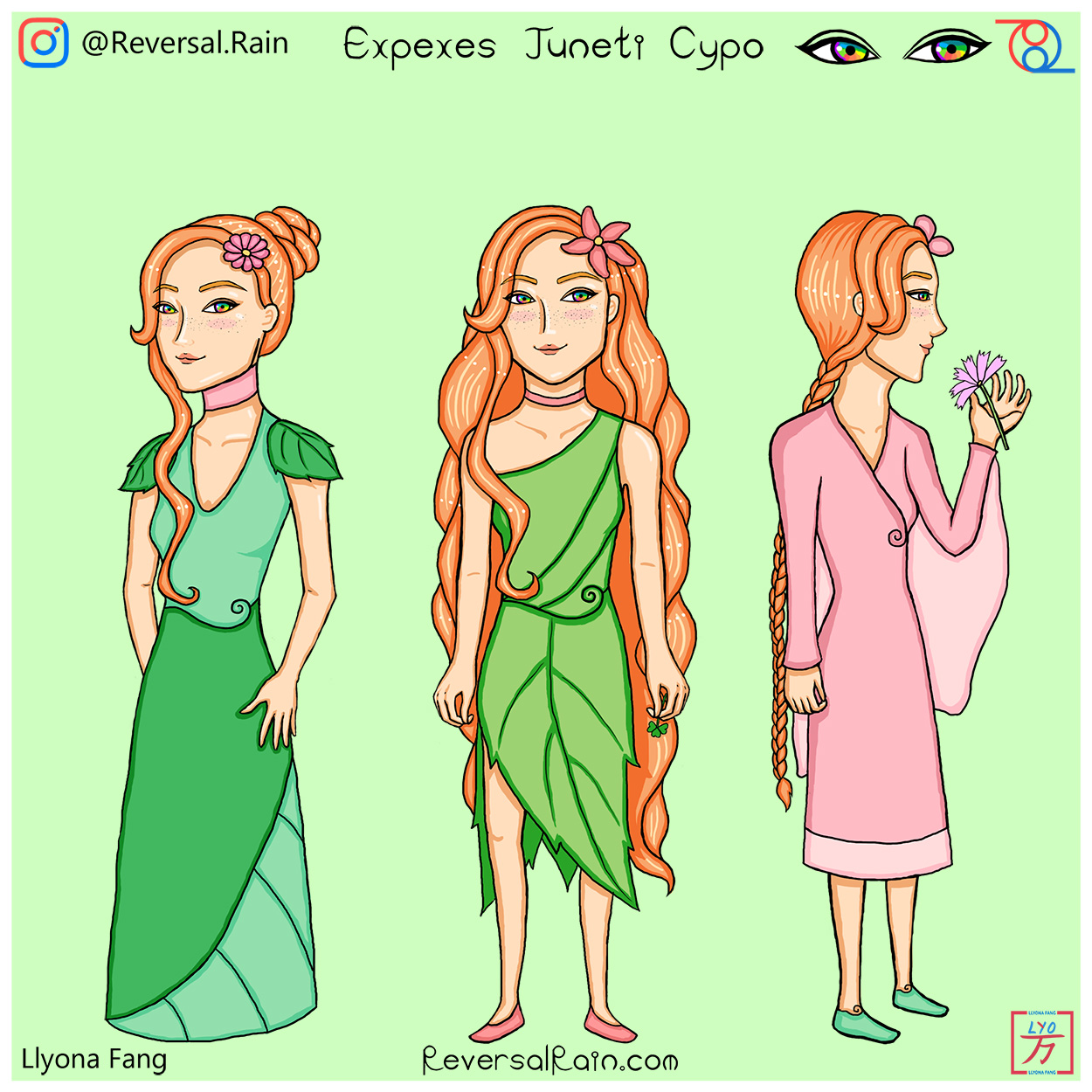 <p><h4>💚🌸 Expexes Juneti Cypo 🌸💚</h4></p>
        <p>A dancer, musician, and fashion designer!</p>
        <p>🎶 Instrument: Harp</p>
          <p>The daughter of the chief council advisor and instrument craftsman hopes to live up to the expectations of her political and
            operatic mother, as her namesake suggests. A natural beauty trained in the classical arts, she captivated attention and made a
            name for herself as the village theater's harpist. Of course, she'd prefer to be known by her more straightforward middle name.
            You might find her tending to her home-grown garden, gracefully frolicking along the liana vines, or adorning the gentle pluck
            of her harp strings with a nourishing soprano voice. Fully supported by her parents, she creates brilliant nature-inspired
            fashion designs, hoping to start a new industry for trade with the ark dwellers. However, this apparent aura of success does
            seem to make her feel entitled to bending rules.<p><p>
            <p>» <i>Click to exit description!</i> «</p></p>
          